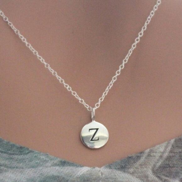 Sterling Silver Simple Z Initial Necklace - Picture 1 of 2